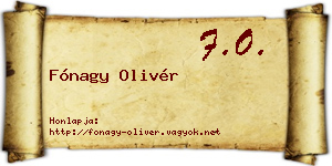 Fónagy Olivér névjegykártya